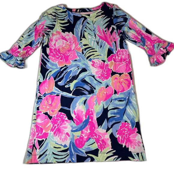 Lilly Pulitzer Girls Dress Size XL(12-14) Pink Floral - Picture 1 of 10